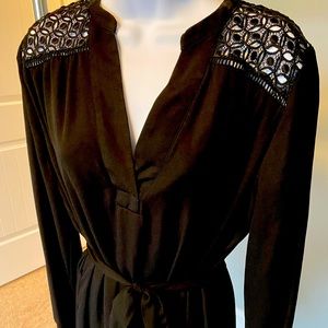 Black dress with crochet detail